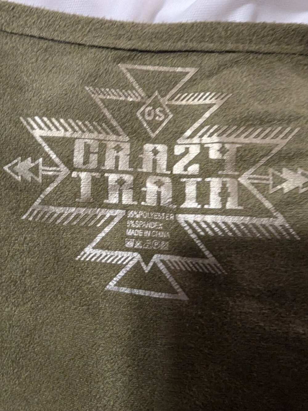 CRAZY TRAIN green western style vest with fringe - Picture 4 of 5